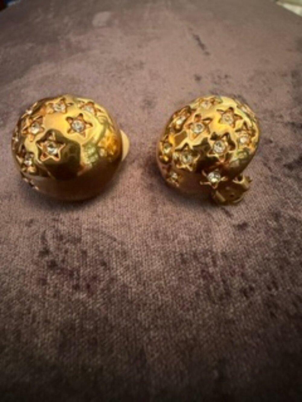 Swarovski Vintage Gold Star bombe clip- on earrings